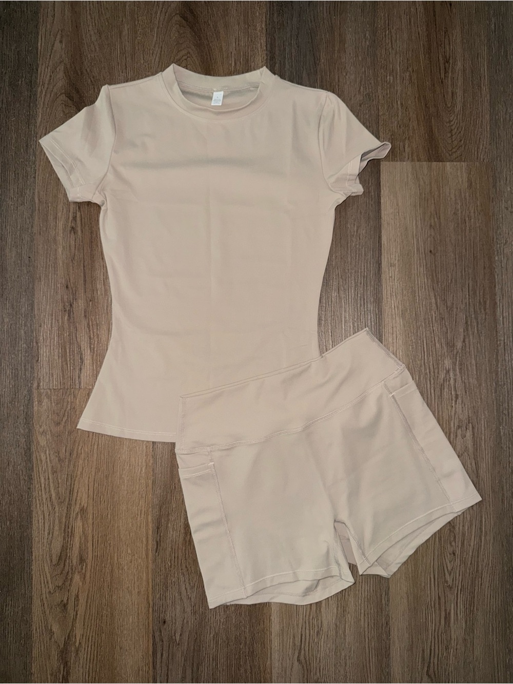 Seamless Short Sleeve Top & High-Waist Shorts Activewear Set